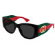 OKULARY PRZECIWSŁONECZNE GUCCI GG2115S 001 BLACK GREN RED/GREY r. 55
