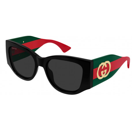 OKULARY PRZECIWSŁONECZNE GUCCI GG2115S 001 BLACK GREN RED/GREY r. 55