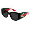 OKULARY PRZECIWSŁONECZNE GUCCI GG2115S 001 BLACK GREN RED/GREY r. 55