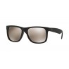 OKULARY PRZECIWSŁONECZNE RAY-BAN® RB4165 622/5A RUBBER BLACK/LIGHT BROWN MIRROR GOLD JUSTIN r.54