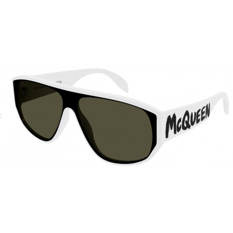 OKULARY PRZECIWSŁONECZNE ALEXANDER MCQUEEN AM0386S 003 WHITE/GREEN
