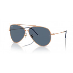 OKULARY PRZECIWSŁONECZNE RAY-BAN RB0101S 9202/3A ROSE GOLD/DARK BLUE AVIATOR r. 62