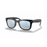 OKULARY RAY-BAN 0RB4105CP001 RBCP 54 FOLDING WAYFARER SUN WITH CASE MATTE BLACK/SILVER FLASH CUSTOM