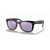 OKULARY RAY-BAN 0RB4105CP001 RBCP 54 FOLDING WAYFARER SUN WITH CASE MATTE BLACK/SILVER FLASH CUSTOM