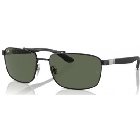 OKULARY PRZECIWSŁONECZNE RAY-BAN® RB 3737 RB3737 002/71 BLACK/DARK GREEN r. 60