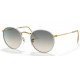 OKULARY PRZECIWSŁONECZNE RAY-BAN® RB3447 RB 3447 919632 ROUND FULL COLOR GREY ON LEGEND GOLD/CLEAR GRADIENT GREY r. 50