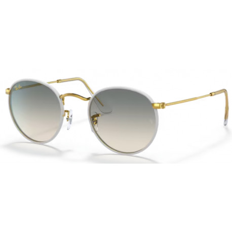 OKULARY PRZECIWSŁONECZNE RAY-BAN® RB3447 RB 3447 919632 ROUND FULL COLOR GREY ON LEGEND GOLD/CLEAR GRADIENT GREY r. 50