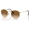 OKULARY PRZECIWSŁONECZNE RAY-BAN® RB3447 RB 3447 001/51 ROUND METAL GOLD/CLEAR GRADIENT BROWN r. 53