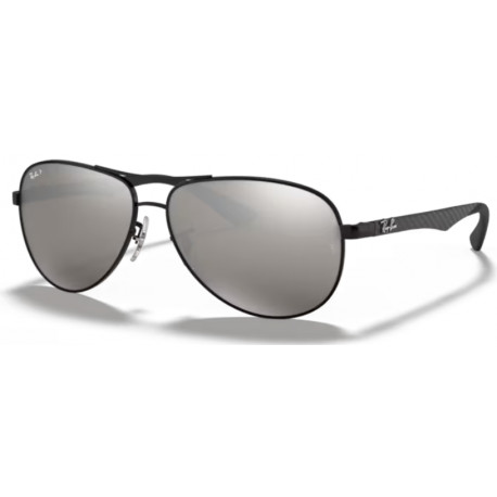 OKULARY PRZECIWSŁONECZNE RAY-BAN® RB8313 002/K7 CARBON FIBRE BLACK/GREY MIRROR BLACK POLARIZED r. 61